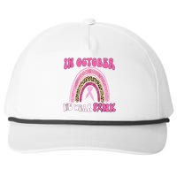 In October We Wear Pink Leopard For Breast Cancer Snapback Five-Panel Rope Hat