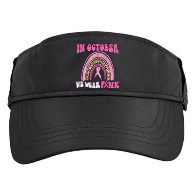 In October We Wear Pink Leopard For Breast Cancer Adult Drive Performance Visor