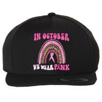 In October We Wear Pink Leopard For Breast Cancer Wool Snapback Cap