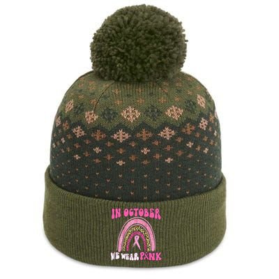 In October We Wear Pink Leopard For Breast Cancer The Baniff Cuffed Pom Beanie