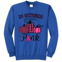 In October We Wear Thanksgiving Breast Cancer Awareness Gift Sweatshirt