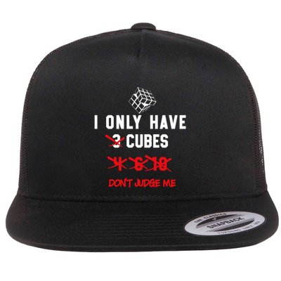 I Only Want Puzzle Cube Funny Speed Cubing Math Gift Flat Bill Trucker Hat