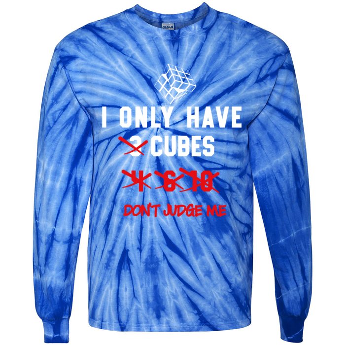 I Only Want Puzzle Cube Funny Speed Cubing Math Gift Tie-Dye Long Sleeve Shirt