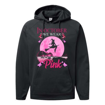 In October We Wear Pink Halloween Breast Cancer Performance Fleece Hoodie