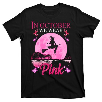 In October We Wear Pink Halloween Breast Cancer T-Shirt