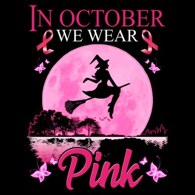 In October We Wear Pink Halloween Breast Cancer T-Shirt