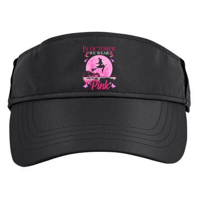 In October We Wear Pink Halloween Breast Cancer Adult Drive Performance Visor