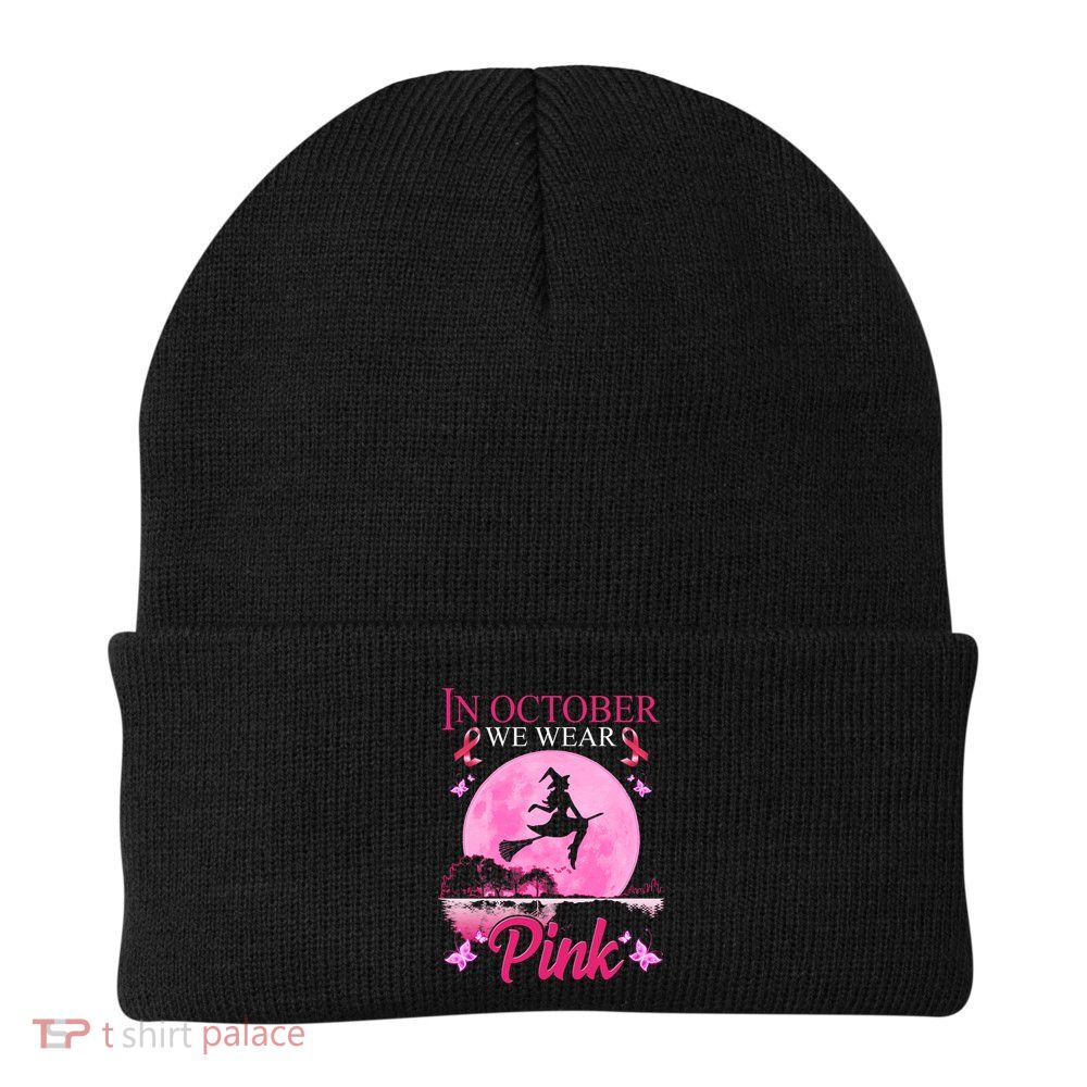 In October We Wear Pink Halloween Breast Cancer Beanie