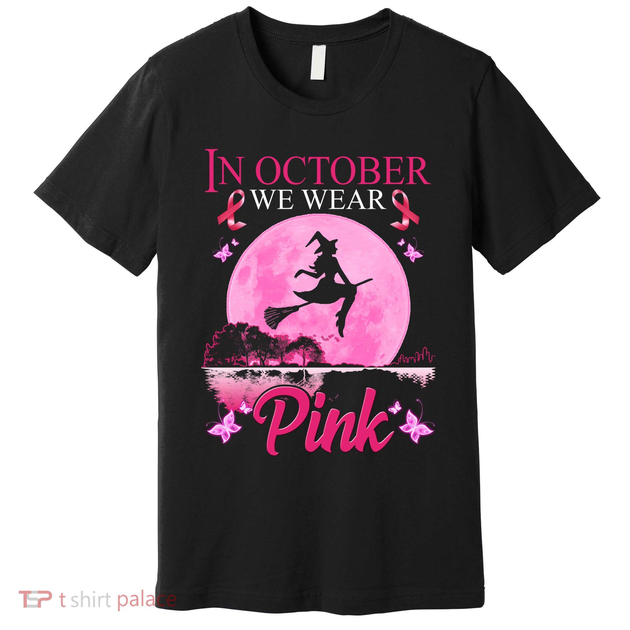 In October We Wear Pink Halloween Breast Cancer Premium T-Shirt
