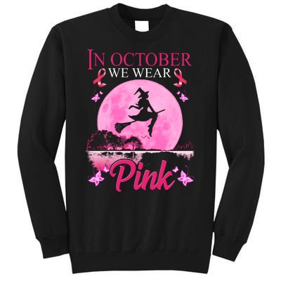 In October We Wear Pink Halloween Breast Cancer Tall Sweatshirt