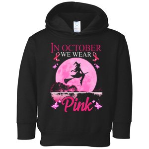 In October We Wear Pink Halloween Breast Cancer Toddler Hoodie