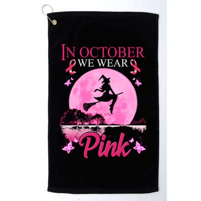 In October We Wear Pink Halloween Breast Cancer Golf Towel
