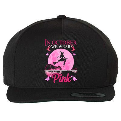 In October We Wear Pink Halloween Breast Cancer Wool Snapback Cap