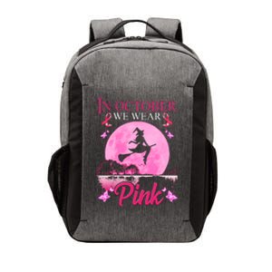 In October We Wear Pink Halloween Breast Cancer Vector Backpack