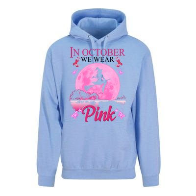 In October We Wear Pink Halloween Breast Cancer Unisex Surf Hoodie