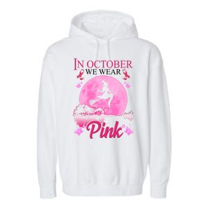 In October We Wear Pink Halloween Breast Cancer Garment-Dyed Fleece Hoodie