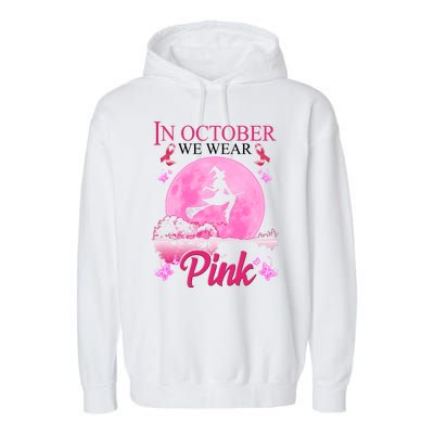 In October We Wear Pink Halloween Breast Cancer Garment-Dyed Fleece Hoodie