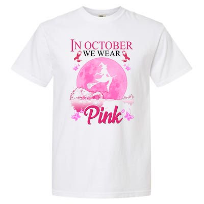 In October We Wear Pink Halloween Breast Cancer Garment-Dyed Heavyweight T-Shirt