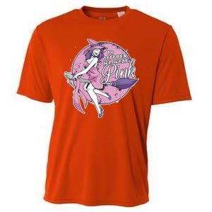 In October We Wear Pink Breast Cancer Witch Halloween Cooling Performance Crew T-Shirt