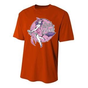 In October We Wear Pink Breast Cancer Witch Halloween Performance Sprint T-Shirt