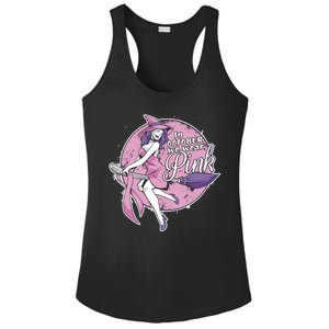 In October We Wear Pink Breast Cancer Witch Halloween Ladies PosiCharge Competitor Racerback Tank