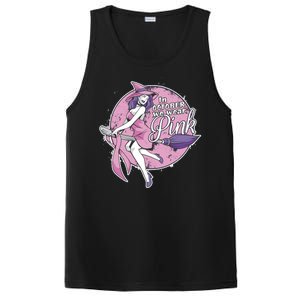 In October We Wear Pink Breast Cancer Witch Halloween PosiCharge Competitor Tank