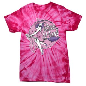 In October We Wear Pink Breast Cancer Witch Halloween Tie-Dye T-Shirt