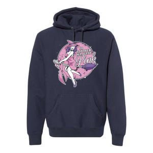 In October We Wear Pink Breast Cancer Witch Halloween Premium Hoodie