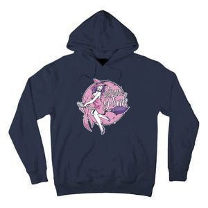 In October We Wear Pink Breast Cancer Witch Halloween Tall Hoodie