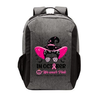 In October Wear Pink Breast Cancer Awareness Witch Halloween Costume Vector Backpack