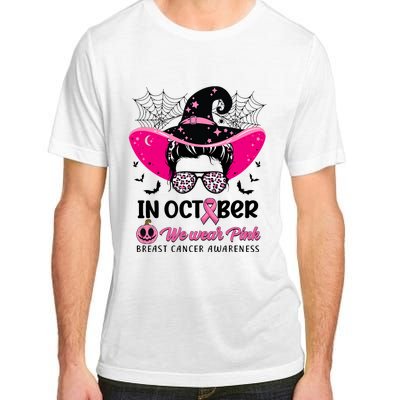 In October Wear Pink Breast Cancer Awareness Witch Halloween Costume Adult ChromaSoft Performance T-Shirt