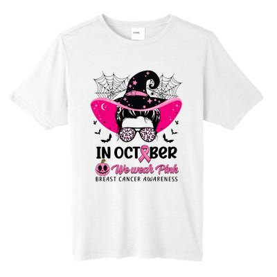 In October Wear Pink Breast Cancer Awareness Witch Halloween Costume Tall Fusion ChromaSoft Performance T-Shirt