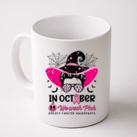 In October Wear Pink Breast Cancer Awareness Witch Halloween Costume Coffee Mug