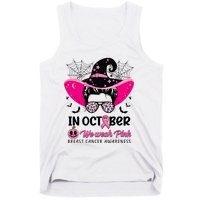 In October Wear Pink Breast Cancer Awareness Witch Halloween Costume Tank Top