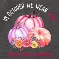 In October We Wear Pink Breast Cancer Awareness Pumpkin Fall Vector Backpack