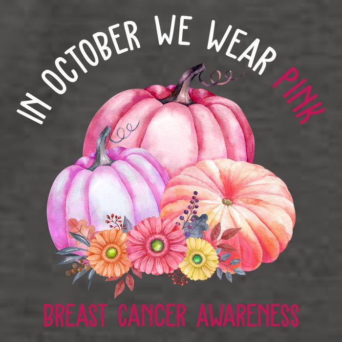 In October We Wear Pink Breast Cancer Awareness Pumpkin Fall Vector Backpack