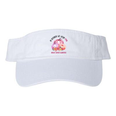 In October We Wear Pink Breast Cancer Awareness Pumpkin Fall Visor