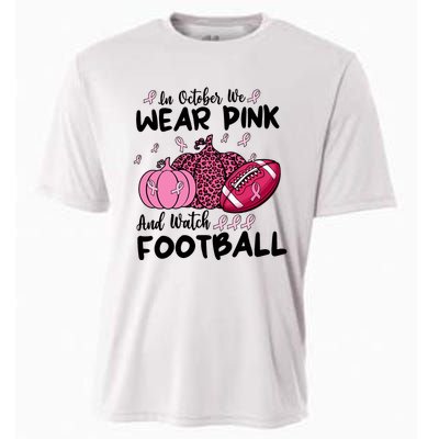 In October We Wear Pink And Watch Football Breast Cancer Cooling Performance Crew T-Shirt