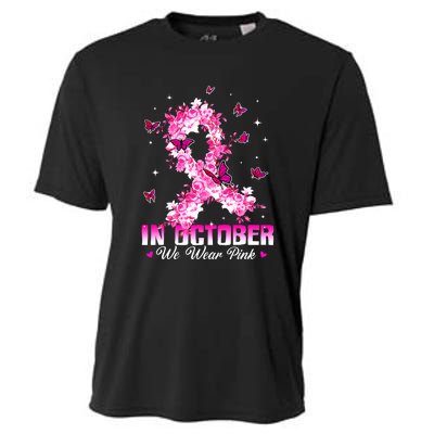 In October We Wear Pink Breast Cancer Awareness Pink Ribbons Cooling Performance Crew T-Shirt