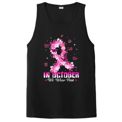 In October We Wear Pink Breast Cancer Awareness Pink Ribbons PosiCharge Competitor Tank