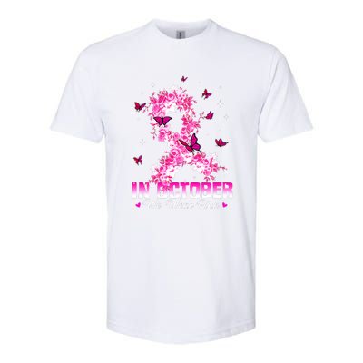 In October We Wear Pink Breast Cancer Awareness Pink Ribbons Softstyle CVC T-Shirt