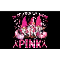 In October We Wear Pink Gnomes Breast Cancer Funny Halloween Bumper Sticker