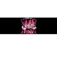 In October We Wear Pink Gnomes Breast Cancer Funny Halloween Bumper Sticker