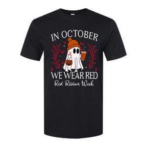 In October We Wear Red For Red Ribbon Week Awareness Softstyle CVC T-Shirt