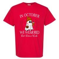 In October We Wear Red For Red Ribbon Week Awareness Garment-Dyed Heavyweight T-Shirt