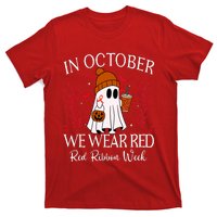 In October We Wear Red For Red Ribbon Week Awareness T-Shirt