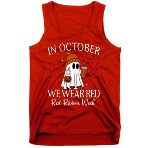 In October We Wear Red For Red Ribbon Week Awareness Tank Top