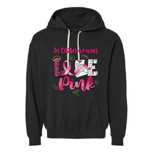 In October We Wear Love Postal Worker Breast Cancer Garment-Dyed Fleece Hoodie