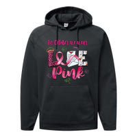 In October We Wear Love Postal Worker Breast Cancer Performance Fleece Hoodie