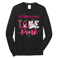 In October We Wear Love Postal Worker Breast Cancer Long Sleeve Shirt